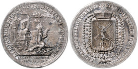 GROSSBRITANNIEN, Jakob II., 1685-1688, Zinn-Spottmed. 1688 von Wermuth a.d. Flucht des jungen Prinzen Jakob (III.) Franz Eduard. Jesuit mit Wickelkind...