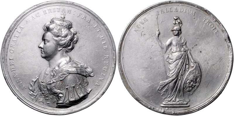 GROSSBRITANNIEN, Anna, 1702-1714, Zinnmed. o.J. (1707) von J. Croker, a.d. Union...