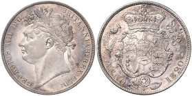 GROSSBRITANNIEN, Georg IV., 1820-1830, Halfcrown 1820. 32mm; 14,12g; 6h.
 schöne Tönung, vz
KM 676