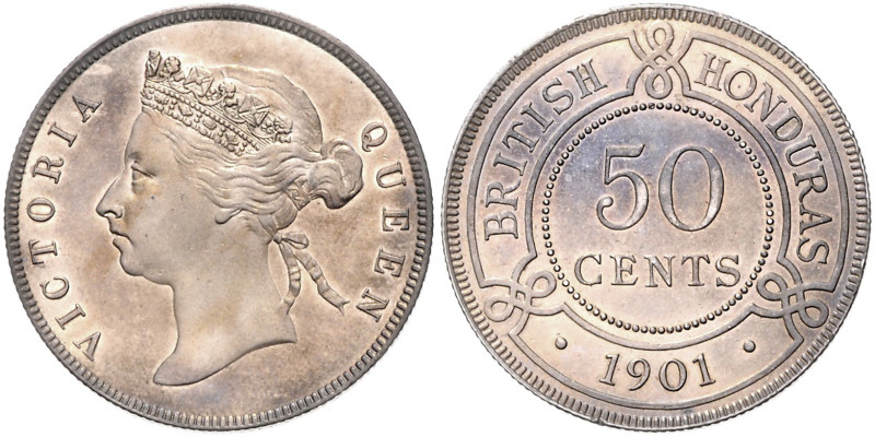 GROSSBRITANNIEN, Victoria, 1837-1901, British Honduras, 50 Cents 1901. 30mm; 11,...