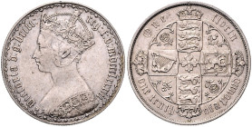 GROSSBRITANNIEN, Victoria, 1837-1901, Florin =2 Shillings 1883. 11,23g.
 ss+
KM 746.4