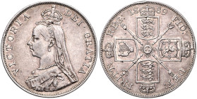 GROSSBRITANNIEN, Victoria, 1837-1901, 2 Florins 1889. 22,57g.
 Rdf., f.vz
KM 763