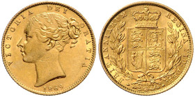 GROSSBRITANNIEN, Victoria, 1837-1901, Sovereign 1869. Nr.43. 22mm; 7,97g.
Ware ist MwSt-befreit
VAT tax free
GOLD, ss/vz
Frbg.387i; KM 736.2