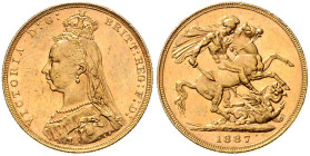 GROSSBRITANNIEN, Victoria, 1837-1901, Sovereign 1887 M, Melbourne. 7,98g.
Ware ist MwSt-befreit
VAT tax free
GOLD, st
Sear 3867C