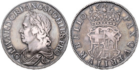 GROSSBRITANNIEN, Commonwealth of England, Crown 1658. 29,82g. Mit altem Bestimmungszettel Robert Ball.
 ss
Seaby 3217