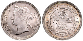 HONGKONG, Victoria, 1837-1901, 5 Cent 1868. 11,3mm; 1,40g; 6h.
 vz/st
KM 5