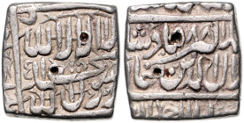 INDIEN / MOGHUL-KAISERREICH, Jalal ud din Muhammad Akbar, 1556-1605, Rupie AH 988 =1580, Fathbur. Glaubensbekenntnis. Rs.Muhammad Akbar Bad Schah Ghas...