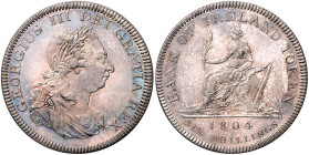 IRLAND, Georg III., 1760-1820, AR 6 Schilling Token 1804. 41mm; 26,90g; 12h.
 Prachtex., schöne Patina, Vs.Sf., f.vz
KM Tn 1