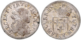 ITALIEN / FOSDINOVO, Maria M.C. Malaspina, 1667-1669, Luigino 1666. 20,8mm; 1,81g; 6h.
 prägeschw., ss-vz
Cammarano 65