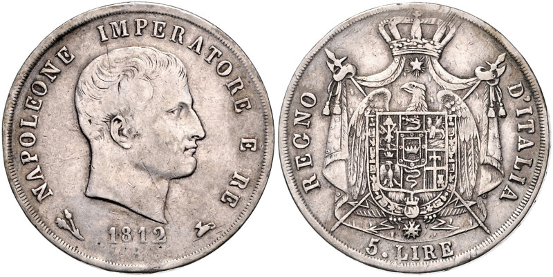 ITALIEN / NAPOLEONISCHES KÖNIGREICH, Napoleon I. Bonaparte, 1804-1814, 5 Lire 18...
