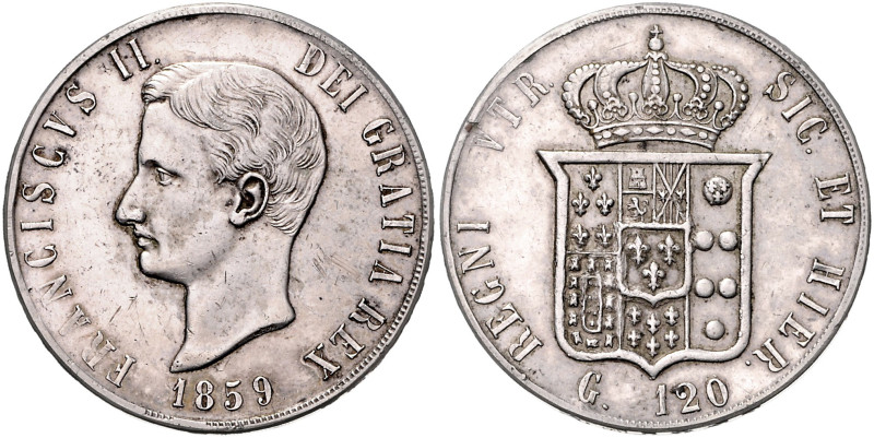 ITALIEN / NEAPEL UND SIZILIEN, Francesco II., 1859-1869, 120 Grana 1859.
 Rd.l....