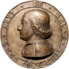 ITALIEN / RIMINI, Sigismondo Pandolfo Malatesta, 1417-1468, Eins.Br.-Hohlgussmed. o.J. (um 1455) von Antonio Pisano, genannt Pisanello (1395-1455). Ge...