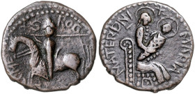 ITALIEN / SIZILIEN, Roger I., 1072-1101, AE Trifollaro, Mileto. Herzog l. reitend. Rs.Sitz. Maria mit Kind. 8,93g.
 ss
CNI XVIII,287,7