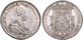 ITALIEN / TOSKANA, Leopold I. von Habsburg-Lothringen, 1765-1790, Francescone (10 Paoli) 1772, Florenz. 27,52g.
 Prachtex., vz-st
Dav.1514; Mont.379...