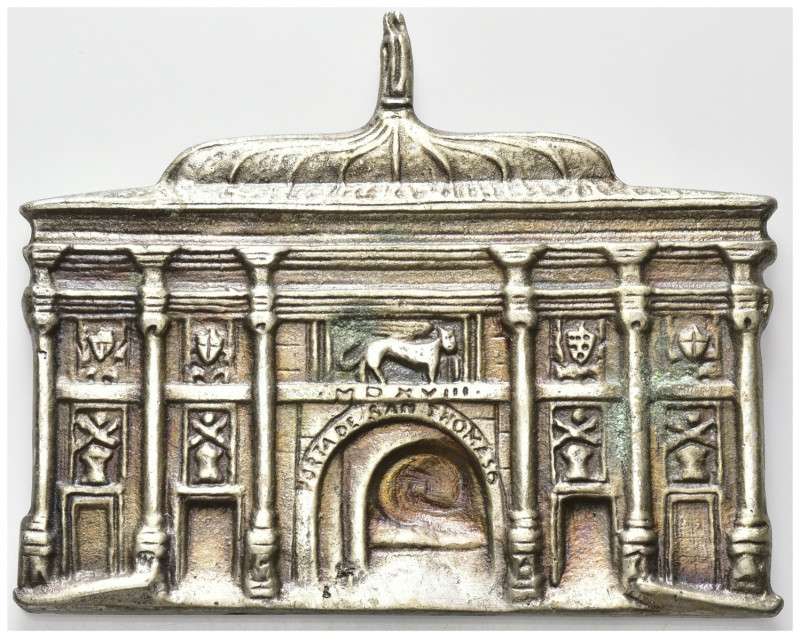 ITALIEN / VENEDIG, Stadt, Eins. versilb. Renaissance-Bronze o.J. auf die Porta d...