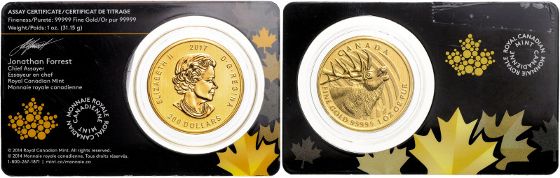 KANADA, Elisabeth II., 1952-2022, 200 Dollars 2017. Call of the wild - röhrender...