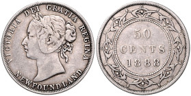 KANADA / NEUFUNDLAND, Victoria, 1837-1901, 50 Cents 1888. 11,56g.
 f.ss
KM 6