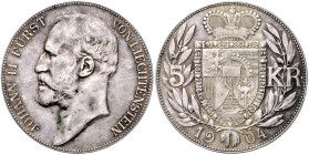 LIECHTENSTEIN, Johann II., 1858-1929, 5 Kronen 1904.
 ss
KM Y.4; HMZ 1376c