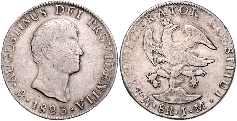 MEXIKO, Augustin I., Iturbide, 1822-1823, 8 Reales 1823 JM, Mexico City. 26,86g....