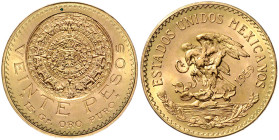 MEXIKO, Republik, seit 1821, 20 Pesos 1959, Mexico City. Restrike. 27,47mm; 16,68g.
Ware ist MwSt-befreit
VAT tax free
GOLD, st
KM 478; Frbg.171R