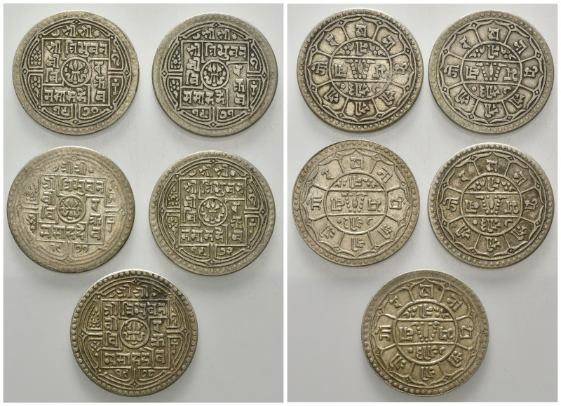 NEPAL, Tribhuvana Bir Bikram, 1911-1950, 2 Mohars VS1970 =1913, VS1971 =1914, VS...