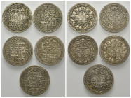 NEPAL, Tribhuvana Bir Bikram, 1911-1950, 2 Mohars VS1969 =1912, 2x VS1970 =1913, 2x VS1971 =1914.
 5 Stk., ss bis vz
KM 695