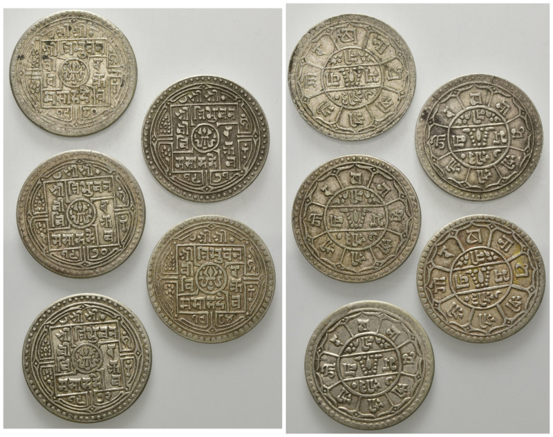 NEPAL, Tribhuvana Bir Bikram, 1911-1950, 2 Mohars VS1970 =1913, VS1971 =1914, VS...