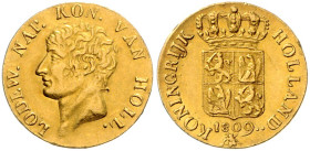NIEDERLANDE, Ludwig Napoleon, 1806-1810, Dukat 1809, Utrecht. Mzz.Biene. 3,41g.
Ware ist regelbesteuert
standard taxation
GOLD, vz
Frbg.322; KM 38...