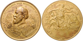 NIEDERLANDE, Willem III., 1849-1890, Vergol. Br.-Preismed. 1883 von A.Fisch. Internationale Kolonial- und Exportausstellung in Amsterdam. Kopf l. über...