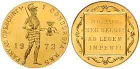 NIEDERLANDE, Juliana, 1948-1980, Dukat 1972. 21,2mm; 3,49g.
Ware ist MwSt-befreit
VAT tax free
GOLD, min.Kr., Prooflike
Frbg.353; KM 190.1