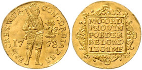 NIEDERLANDE, Varia, WESTFRIESLAND Dukat 1778. 3,44g.
 GOLD, ss/vz
Frbg.295
