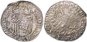 NIEDERLANDE - SPANISCHE, Albert und Isabella, 1598-1621, AR Adlerschilling o.J. (1612-19) (Anna von der Mark 1604-1631). Bekrön.Wappen. Rs.Bekrön.Dopp...