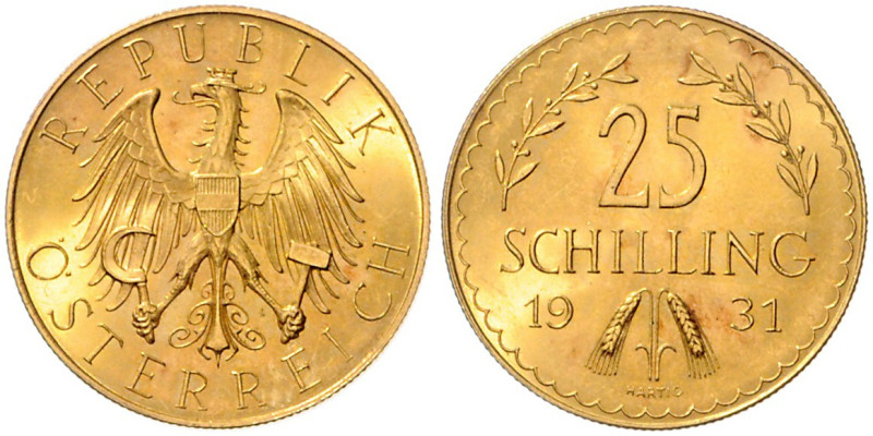 ÖSTERREICH, Erste Republik, 1918-1938, 25 Schilling 1931. 5,89g.
Ware ist MwSt-...