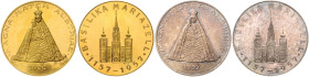 ÖSTERREICH, Zweite Republik, seit 1945, Goldmed. 1955 von Wild a.d. 800-Jahrfeier Basilika Mariazell. Magna Mater. Rs.Ansicht der Basilika. Rd.Punze 5...