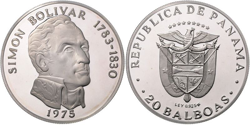 PANAMA, Republik, seit 1903, 20 Balboas 1975.
 PP
KM 31