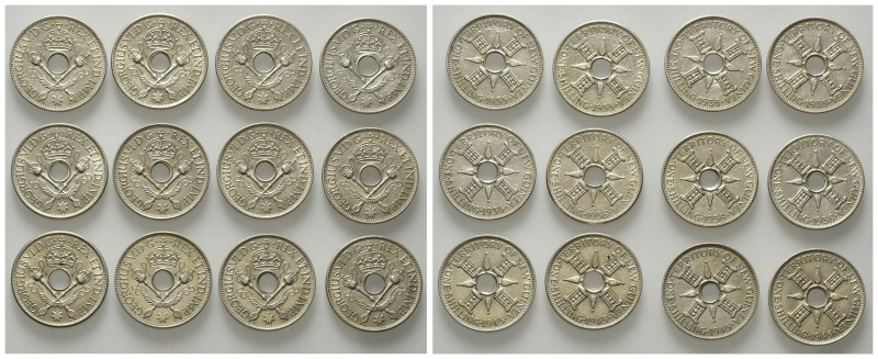 PAPUA NEUGUINEA, Georg V., 1910-1936, Shilling 1935 (4x) 1936 (1x). DAZU: Georg ...