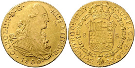 PERU, Ferdinand VII., 1808-1822, 8 Escudos 1800 IJ, Lima. 27,02g.
Ware ist regelbesteuert
standard taxation
GOLD, ss/vz
Frbg.40