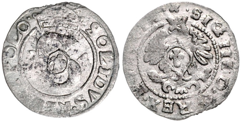 POLEN, Sigismund III., 1587-1632, Solidus = Schilling (16)14, Krakau. 0,78g.
 s...