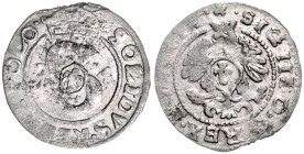 POLEN, Sigismund III., 1587-1632, Solidus = Schilling (16)14, Krakau. 0,78g.
 selten, ss
Saurm.5495; KM 16