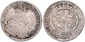 POLEN, August III. von Sachsen, 1733-1763, Sechsgröscher 1754 EC, Leipzig. 3,08g.
Ware ist regelbesteuert
standard taxation
ss
Gum.2150; Mers.1785...