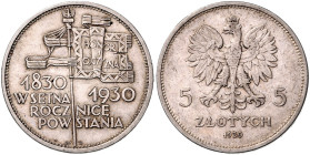 POLEN, Republik, 1919-1938, 5 Zlotych 1930. 17,94g.
 ss
KM Y.19.1