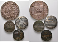 POLEN / DANZIG, Stadt, Br.-Gussmed. 1974 a.d. 10. Operatin Sail Poland. 2 Segelschiffe auf See. Rs.7 Zeilen Schrift. vz; 100mm;301g. Br.-Med. 1982 a.d...