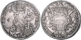 RAGUSA, Stadtrepublik, 1358-1805, Rektoratstaler 1733 (restrike 1971). Büste des St. Blasius r. mit Bischofsstab und Burgmodell (der Stadtstaat). Rs.B...