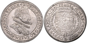 HAUS HABSBURG, Rudolph II., 1576-1612, Taler o.J., Ensisheim. 28,36g.
 f.vz/vz
Dav.3032 Voglh.95/I