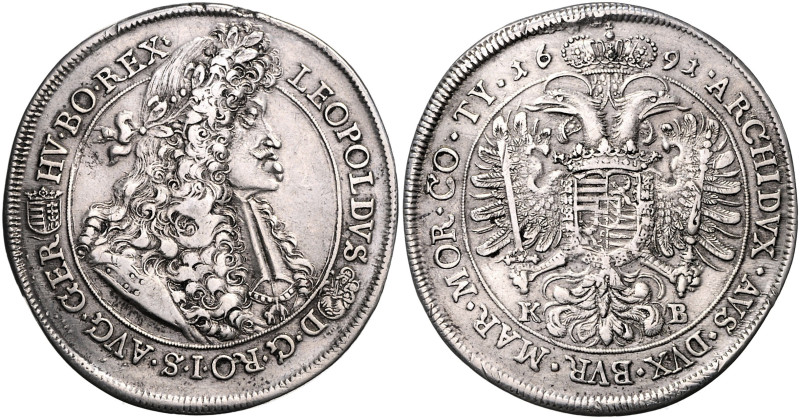 HAUS HABSBURG, Leopold I., 1657-1705, Reichstaler 1691 KB, Kremnitz.
standard t...