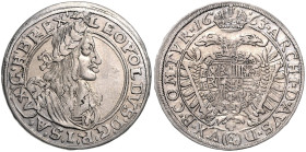 HAUS HABSBURG, Leopold I., 1657-1705, 15 Kreuzer 1663 GH, Breslau.
 ss+
Her.1010