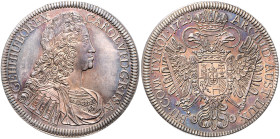 HAUS HABSBURG, Karl VI., 1711-1740, Reichstaler 1729, Hall. 42,5mm; 28,25g; 12h.
 Prachtex., herrliche Tönung, f.st
Dav.1054; Her.344; M.-T.846