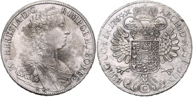 HAUS HABSBURG, Maria Theresia, 1740-1780, Reichstaler 1765 G, Günzburg.
 l.korr., ss-vz
Dav.1147; Her.492