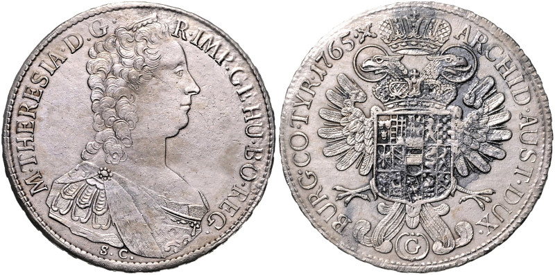 HAUS HABSBURG, Maria Theresia, 1740-1780, Taler 1765, Günzburg.
 ss
Dav.1147; ...