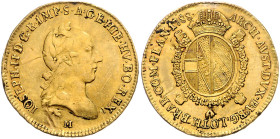 HAUS HABSBURG, Joseph II., 1765-1790, Doppeldukat 1788 M, Mailand. 29mm; 11,03g; 12h.
 GOLD, Hsp., ss/f.vz
Frbg.739